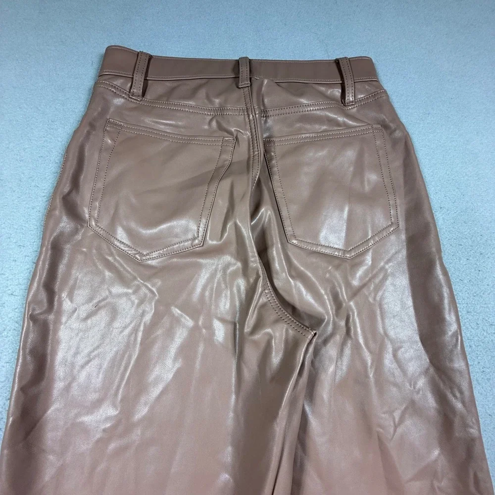 Abercrombie & Fitch The 90s Straight Ultra High Rise Tan Faux Leather Pant 29 8L